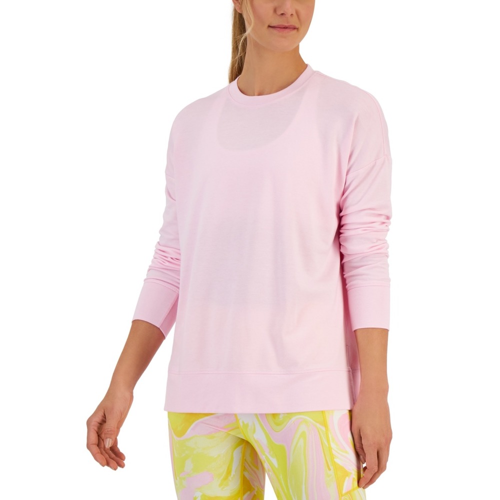 ID Ideology Women Active Solid Crewneck Top Pink Size XXL